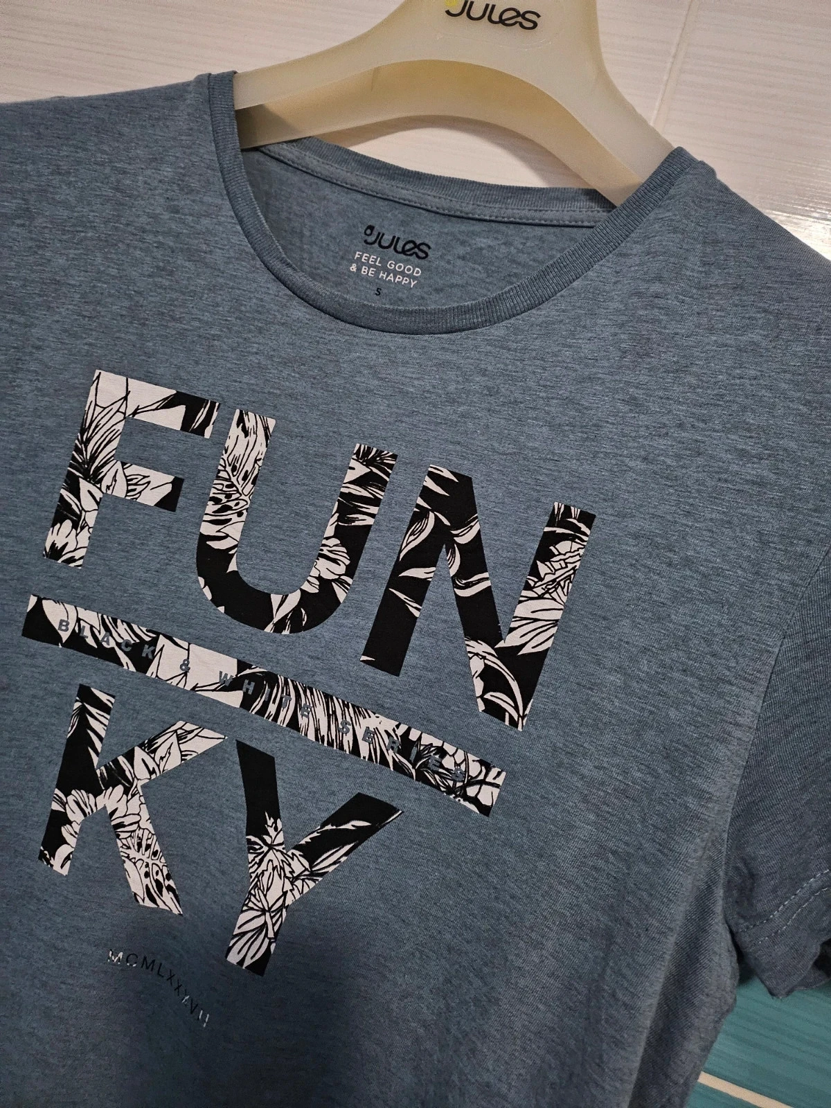 Camiseta mescla Jules divertida KY azul – photo 2